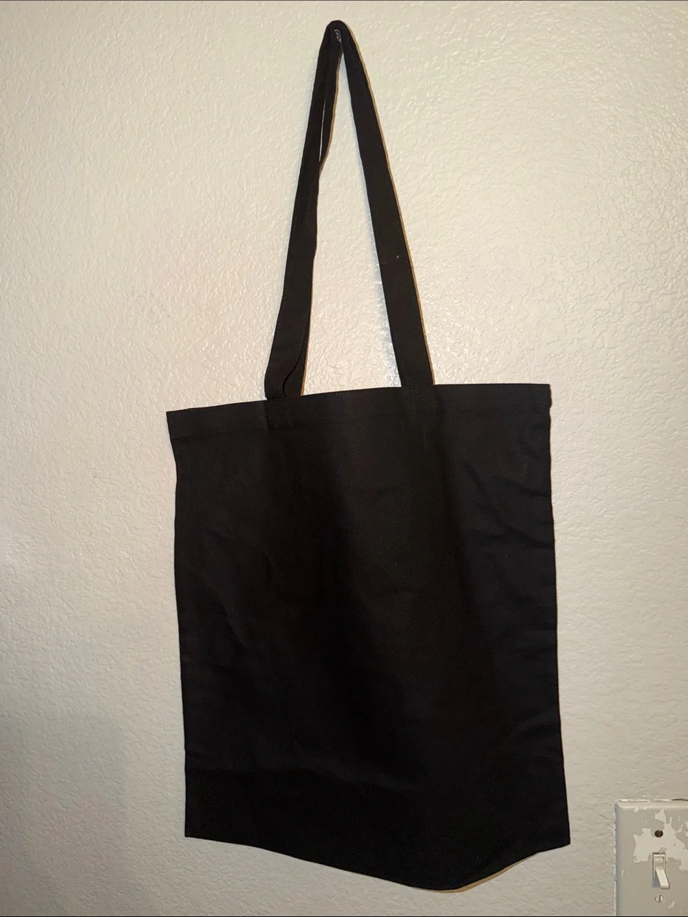 Black Ghost Pattern Canvas Tote Bag - Unbranded